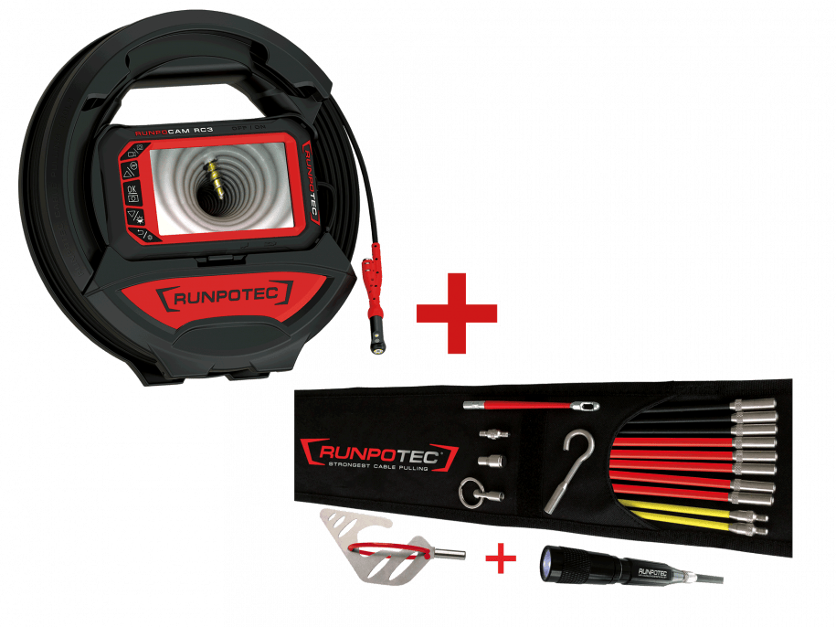 RC3 Cameră de inspecție (digitală) - 15 m + Pachet Comfort RUNPOSTICKS (19 piese)